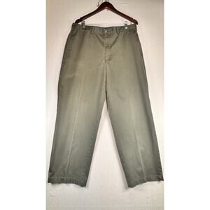L L Bean Double L Natural Fit Pants 36x32 Men's Green Khakis Straight Leg
